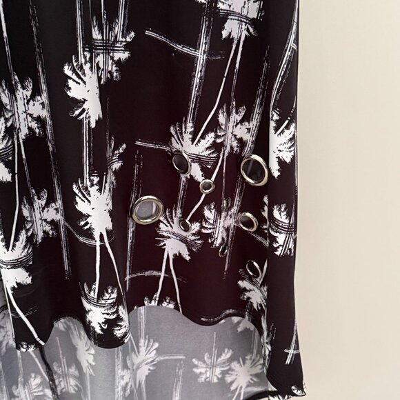 Classic Black and White Sleeveless Hi Low Dress XL - Picture 4 of 5